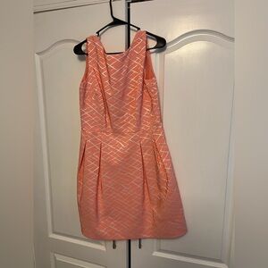 Donna Ricco Coral Geometric Mini Dress size 12